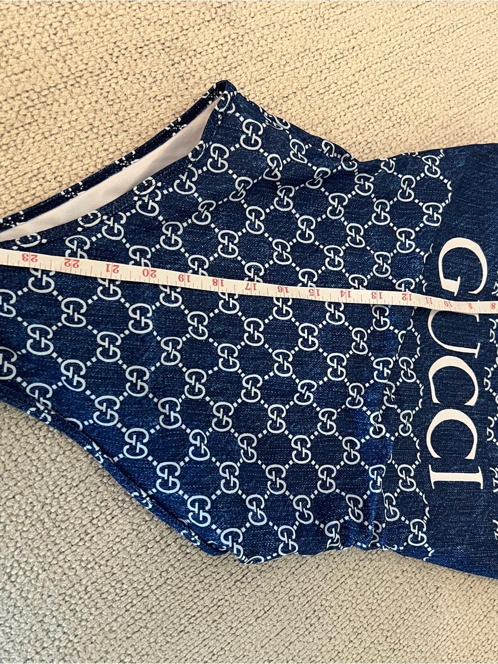 Gucci Denim Style Logo Women One-Piece Swimsuit Large New - Picture 5 of 5